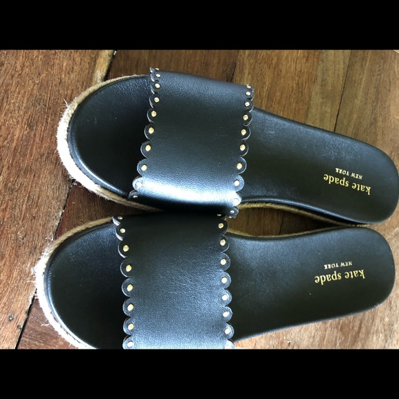 KateSpade slip on espadrille style leather sandal - Picture 2 of 7